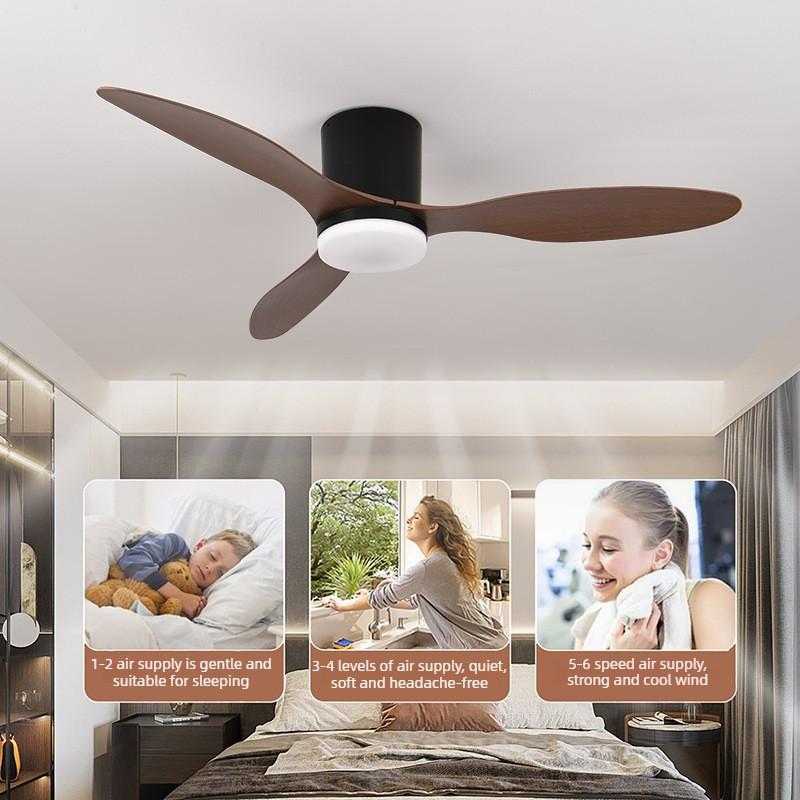 Потолочный вентилятор-светильник с регулируемой частотой для спальни, ретро, простой, подвесной, бытовой, бесшумный