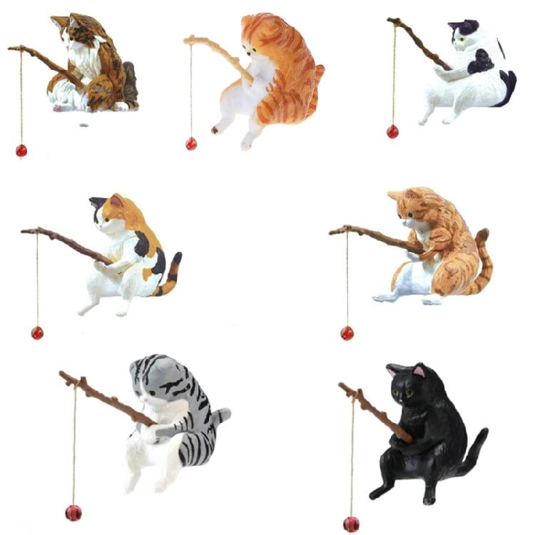 Рыбалка, украшения для кошек, украшения для аквариума, ландшафтный дизайн, мультяшная статуя кота, мини-статуэтка из смолы, украшения для дома