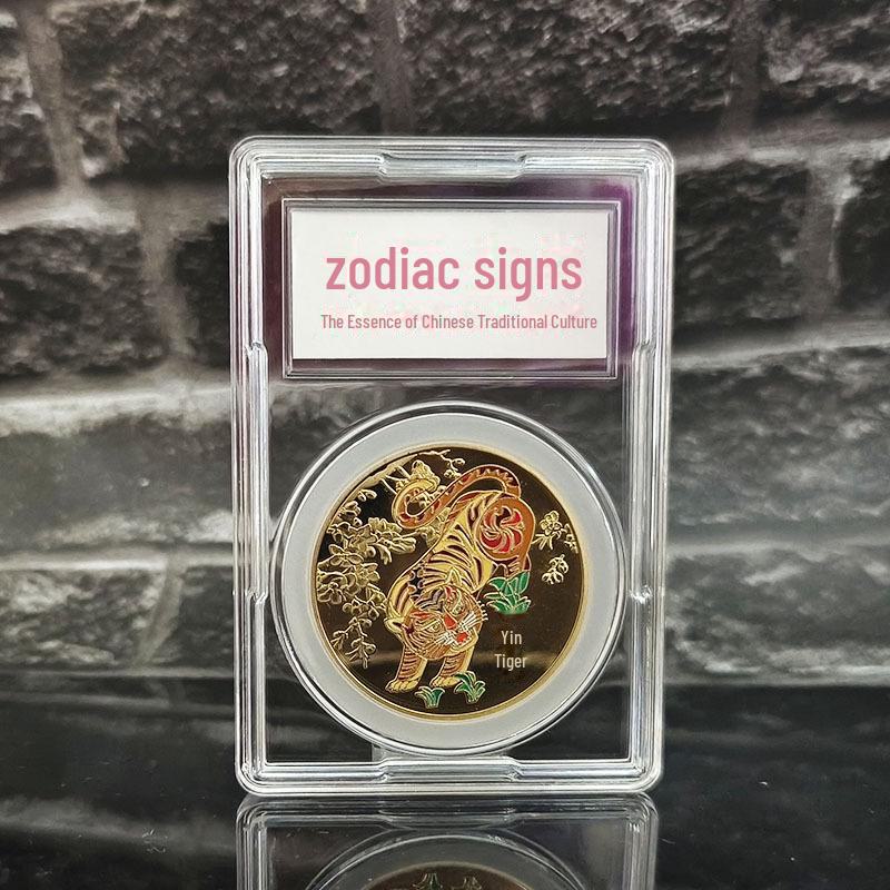 Colorful Zodiac Commemorative Coins Set: Dragon, Snake, Horse Year Medals - Perfect for Insurance Promotions or Gifts