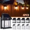 4PCS Solar Wall Light Tungsten Waterproof Wireless Motion Sensor Security Lamps Dusk To Dawn Exterior Lighting for Patio Porch Garage