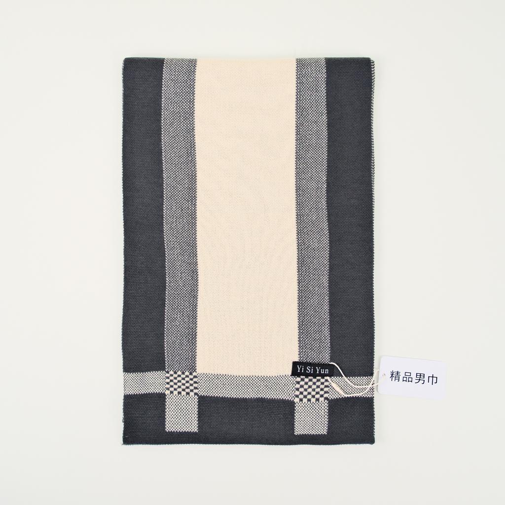 Men's Classic Winter Scarf Cashmere Feel Winter Scarves Long Formal Soft Scarf for Men Casual Scarves Luxuriously Plaid Scarf