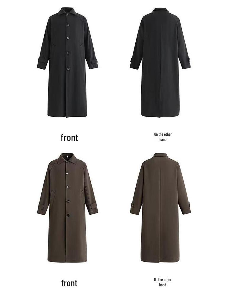 Женский ветрозащитный плащ petite средней длины в японском стиле с воротником-куклой, свободный крой - Весна 2025