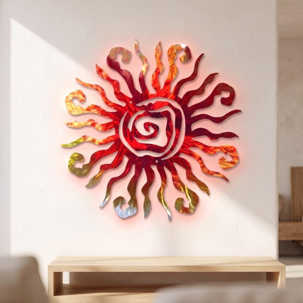 11.81 in Metal Wall Art Hand Painted Iron Art Outdoor Wall Art Wall Sculpture  Garden Decor