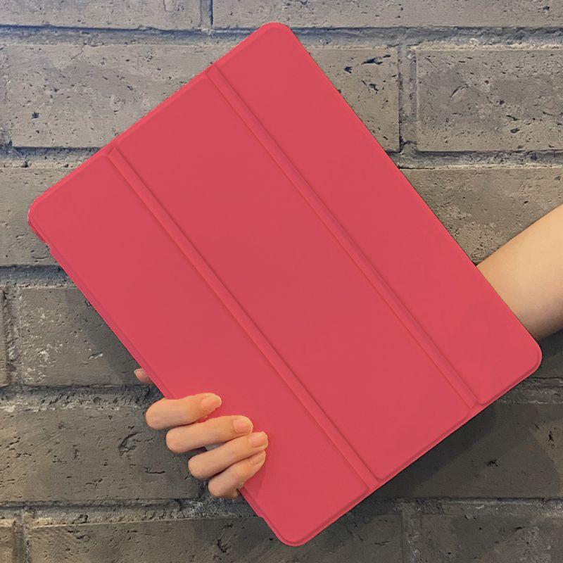 Для iPad pro 11 12,9 2018/2020/21/22 чехол Новый многоцветный сплошной цвет силиконовый плоский защитный чехол Air1/2/3/4/5 тройной складной клапан с гнездом для ручки