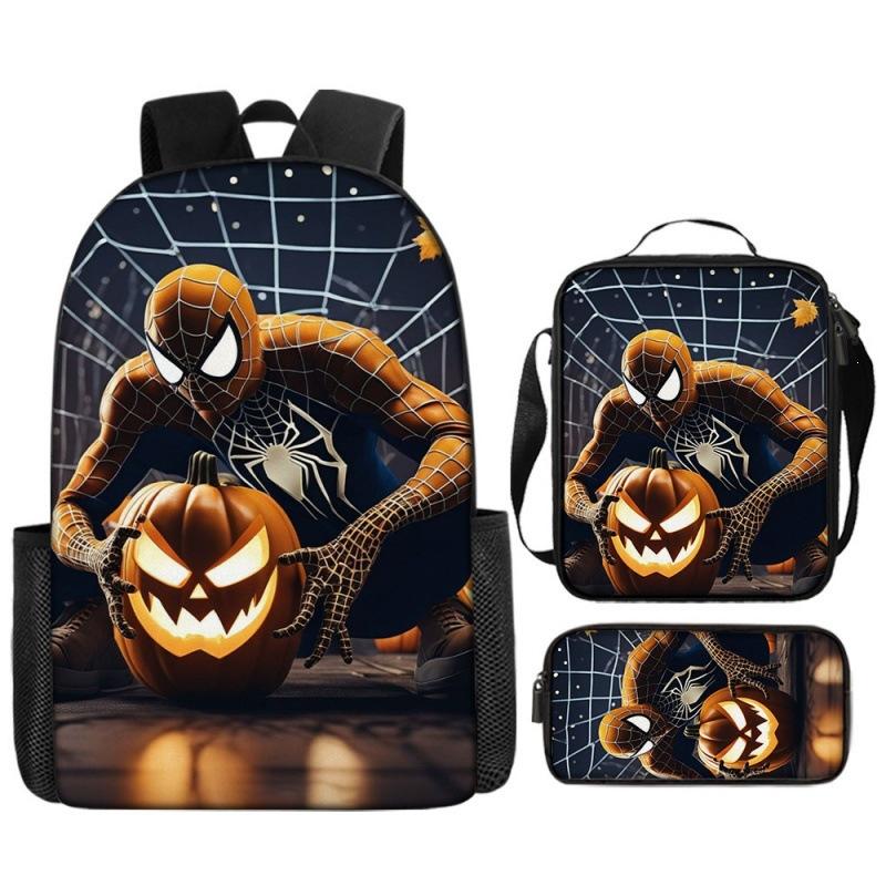 Spider-Man Backpack Set for Kids Toddler Halloween Backpack 3 Piece School Bag Street Style