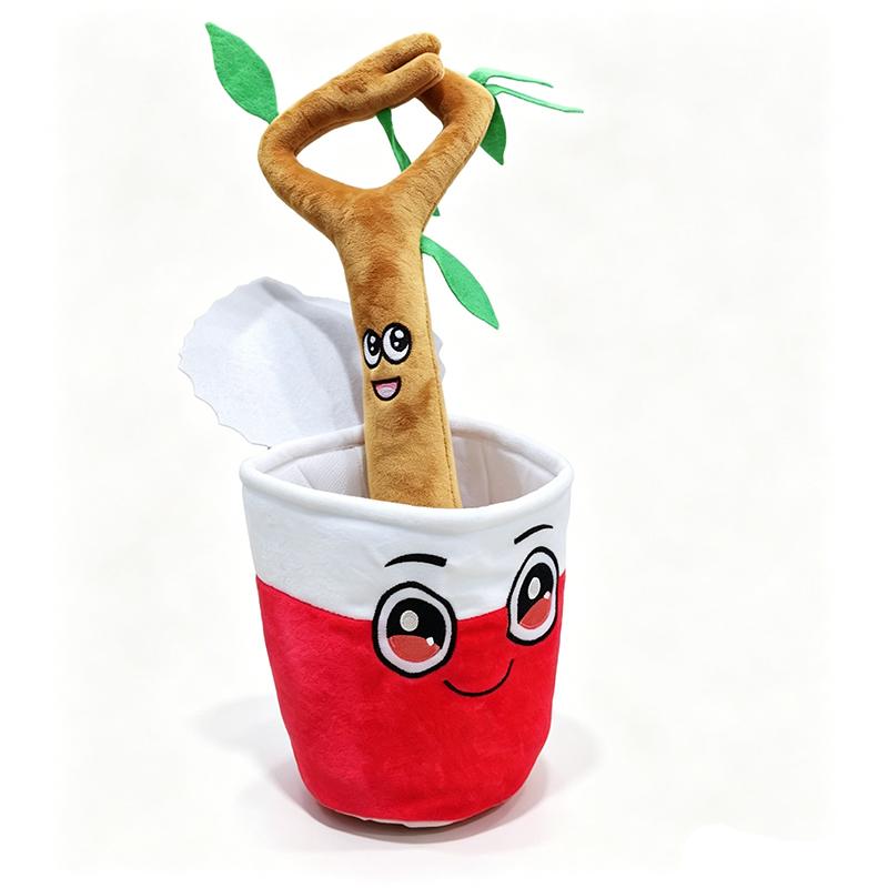 Cute Cartoon Bucket Shaped Plush Doll Soft Fluffy Garden Tool Stuffed Toy Kids Teens Collectible Decor Gift