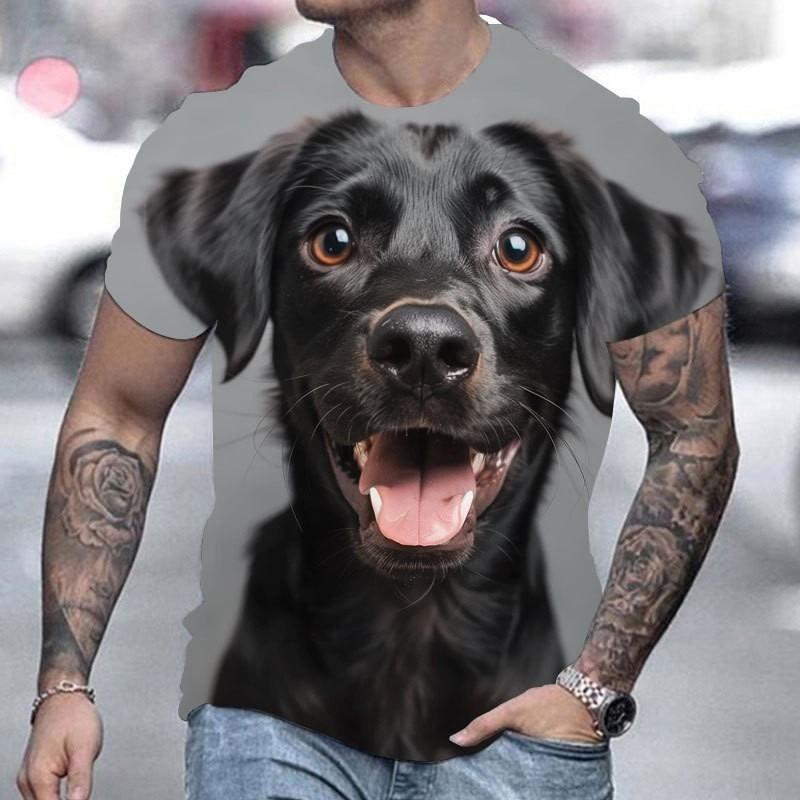 Summer Multi-color Animal 3D Printed Loose Casual Men's Round Neck Short Sleeved T-Shirts Men’s