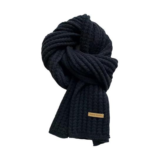 Winter Scarf Solid Color Thickened Warm Knitting Scarf Men Women Long Neck Wrap Garment Clothing Accessories