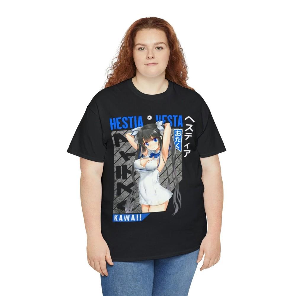 Hestia T-shirt The DanMachi Cute Anime Sexy Waifu Shirt Gothic Lewd Otaku Unisex T-Shirt
