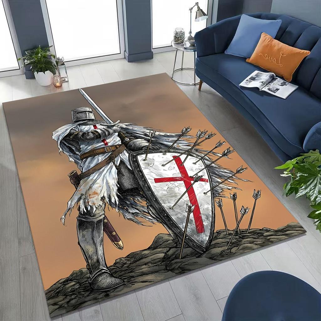 Тамплиер Рыцарь Крови Честь Святой Крестоносец Мультяшный Ковер для Спальни Гостиной Дивана Дома Декор Придверный Коврик, Детский Игровой Нескользящий Напольный Коврик