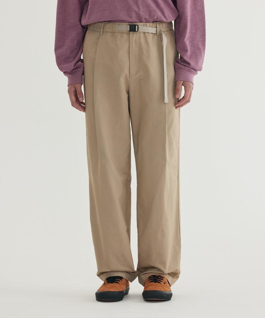 COVERNAT Easy Pants Twill 1-Tuck Pants Beige