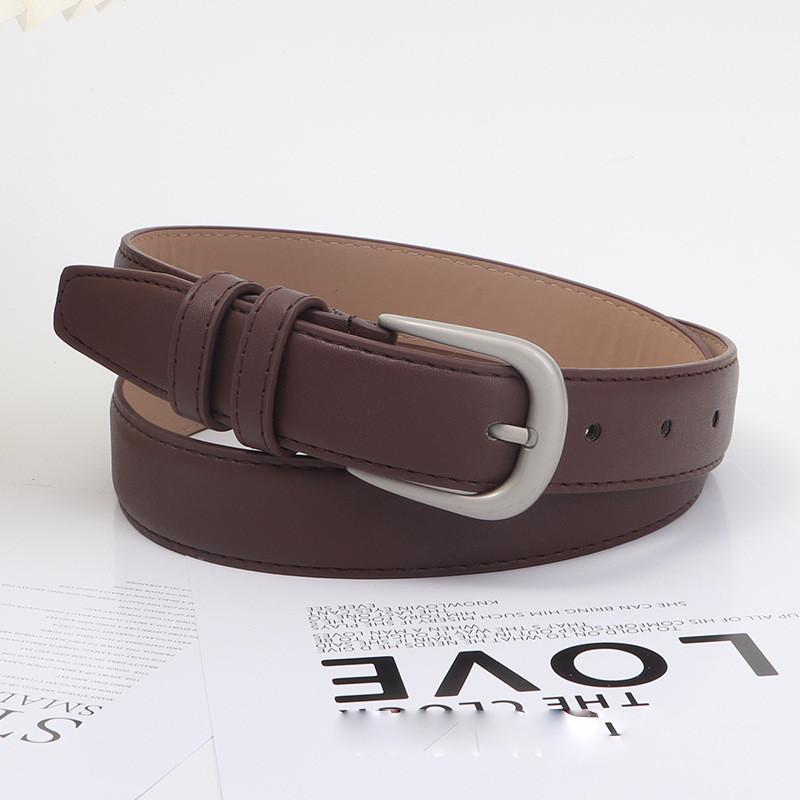 Womens Belt Slim Black Minimalist Accessory Vintage Versatile 105cm Fashion