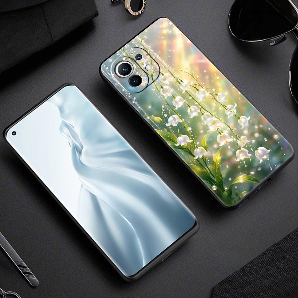 Прозрачный цветочный чехол для телефона Ландыш для Xiaomi Mi 17 Pro Max 15 14 13 12 11 Ultra 15T 14T 13T 12T 11T Pro Lite Мягкий ТПУ