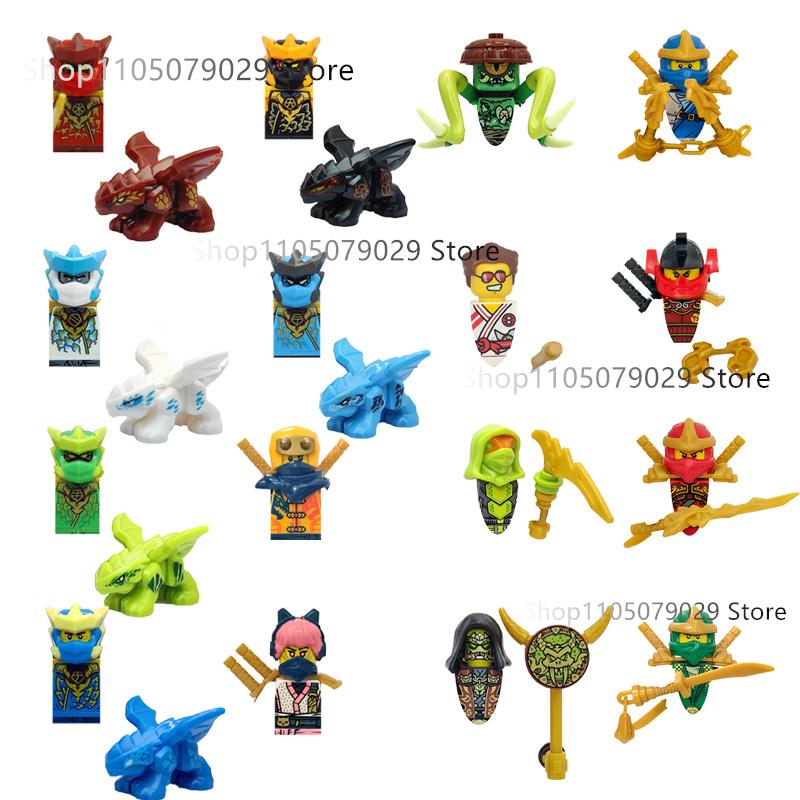 Ninja Themed Building Blocks Set With Dragon And Cartoon Characters Kids DIY Assembly Gift Toy