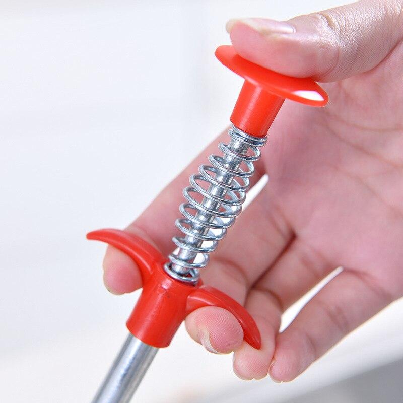 60cm Sewer Dredger Spring Pipe Dredging Tools Drain Cleaner Household Hair Cleaner Drain Snake Sticks Clog Remover Kitchen Sink