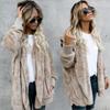 Autumn Winter Double Fleece Cardigan Jacket Women Solid Color Long Sleeve Plush Warm Hooded Lady Jacket Oversized Outerwear