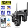 LS VISION 12MP 6K Three Screen WIFI IP Camera Outdoor Three Lens PTZ Cam Auto Tracking Waterproof Color Night Vision CCTV Video Security Cameras