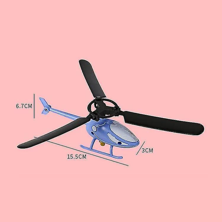 Wuzhou-5pcs Flying Helicopter Set Realistic Pull String Flying Chopper With Launcher For Kids Mixed Color Mixed Pattern