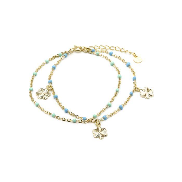 Bracelet - Luxenter - Lilith - Argent 925 - finition or jaune 18k - Laque bleue