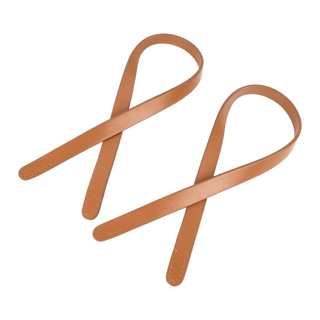 2Pcs Leather Bag Handles 25.6in Long 0.7in Wide Synthetic Leather Pure Color Handbag Strap for Repair Replacement