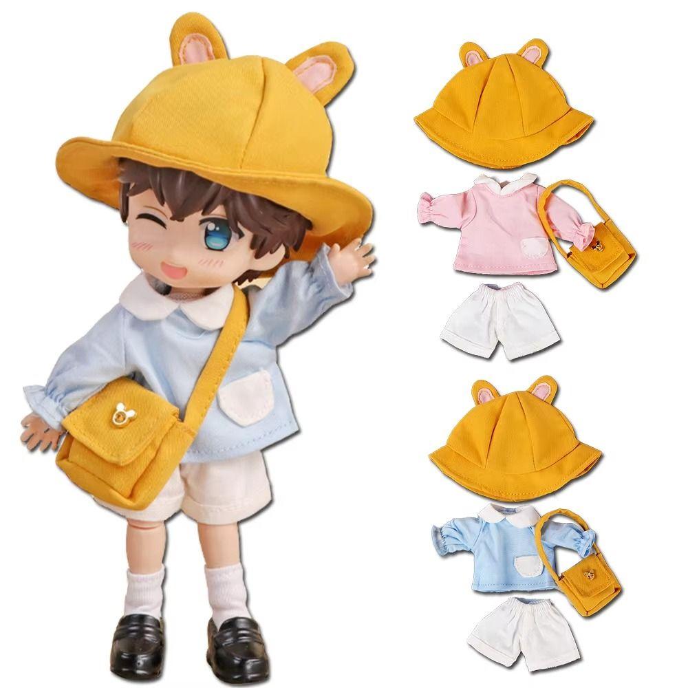Rabbit Bear Ears Ob11 Doll Clothes Kindergarten BJD Doll Outfit Obitsu11 School Uniform 1/12 Dolls