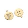 Copper Zirconium Inlaid Circular 26 Letter Pendant For DIY Jewelry Making Craft Accessories
