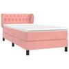 3127648 vidaXL Divan Bed with Mattress Pink 90x190 Cm Velvet