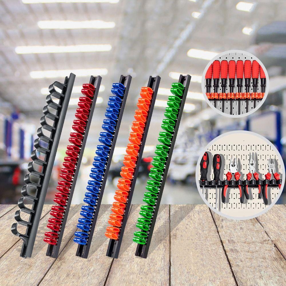 Rail Rack Wrench Holder Plastic Storage Holder Professional Screwdriver Organizer Garage Workshops