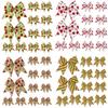 12PC Red and Green Christmas Polka Dot Bow Decorative Bow for Party Festive BowSet Xmas Wreath Holiday Elf Tree Garland Decora