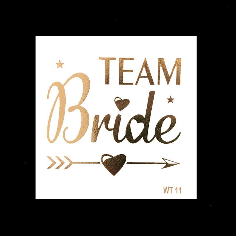 10 шт., золотые наклейки для татуировок Team Bride Tribe, девичник, девичник, подружка невесты, свадебный душ, принадлежности для будущей невесты