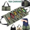 Tool Roll Multi-Purpose Roll Up Tool Bag Wrench Roll,Canvas Tool Organizer Bucket Car First Aid Kit Wrap Roll Storage Case