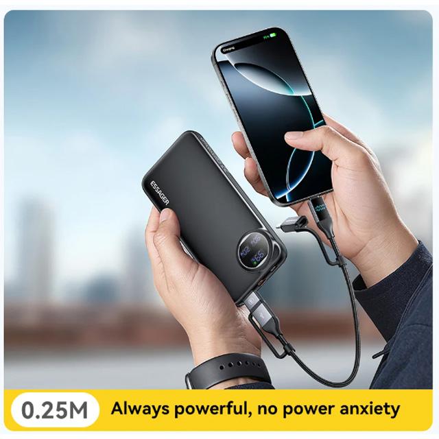 Essager Кабель USB 4 в 1 с цифровым дисплеем Type C 100 Вт PD Кабель для быстрой зарядки для iPhone Macbook iPad Xiaomi Кабель Type C Lightning