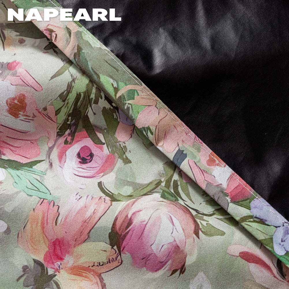 1PC NAPEARL European Pastoral Style Oil Painting Rose Print Curtain Full Blackout Curtains for Bedroom Living Room Balcony Window for Home Decor