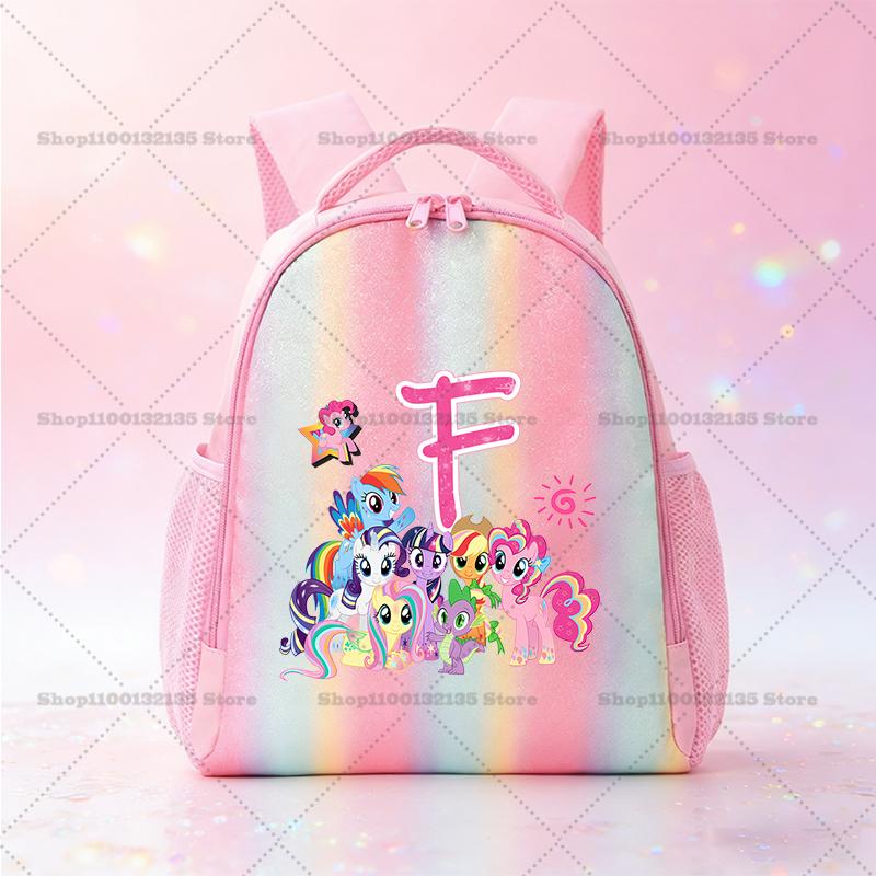 Школьный рюкзак My Little Pony Кавайный Аниме-рисунок Розовый рюкзак Начальная школа Детский сад Мультяшный Блестящий Рюкзак для книг Канцелярские принадлежности Подарки Удобный для детей