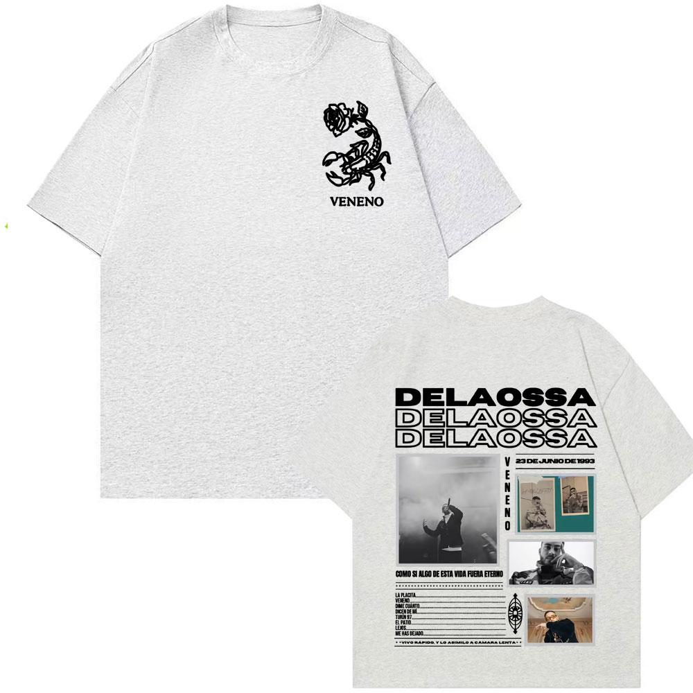 Rapper Delaossa Veneno Album 2025 Tour Tshirts Unisexs Clothing Fashion Hip Hop Tshirt Unisex Casual Cotton Short Sleeve T Shirt