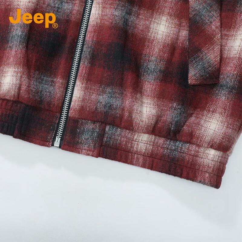 Jeep Мужская американская ретро куртка из смесовой шерсти в клетку с цветными блоками