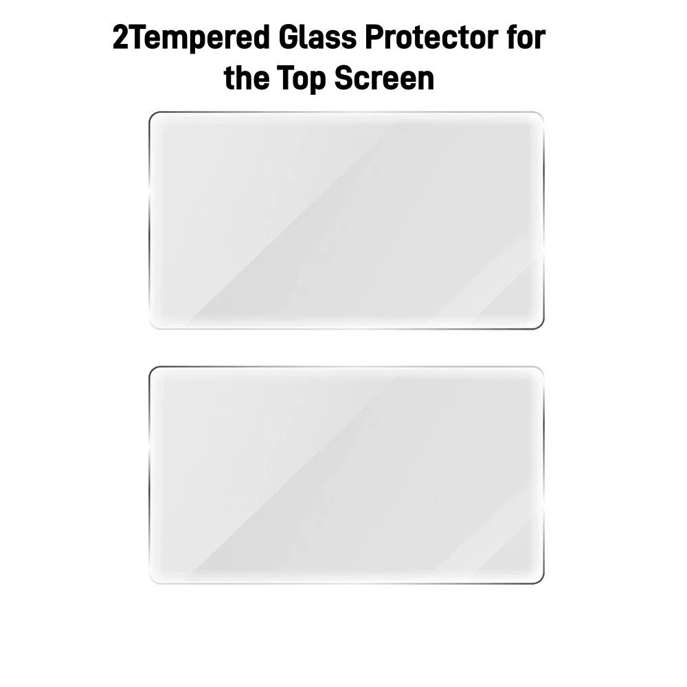For AYN THOR Handheld Game Console - White TPU Grip + Hard Carrying Case + Tempered Glass Screen Protector Full Protective Combo