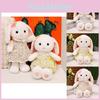 Floral Dress Colorful Emily Rabbit Plush Toy With Soft Pp Cotton Filling For Children
