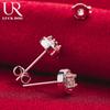 Серьги для пирсинга из стерлингового серебра 925 пробы с круглыми кристаллами AAA из циркония, модные свадебные украшения