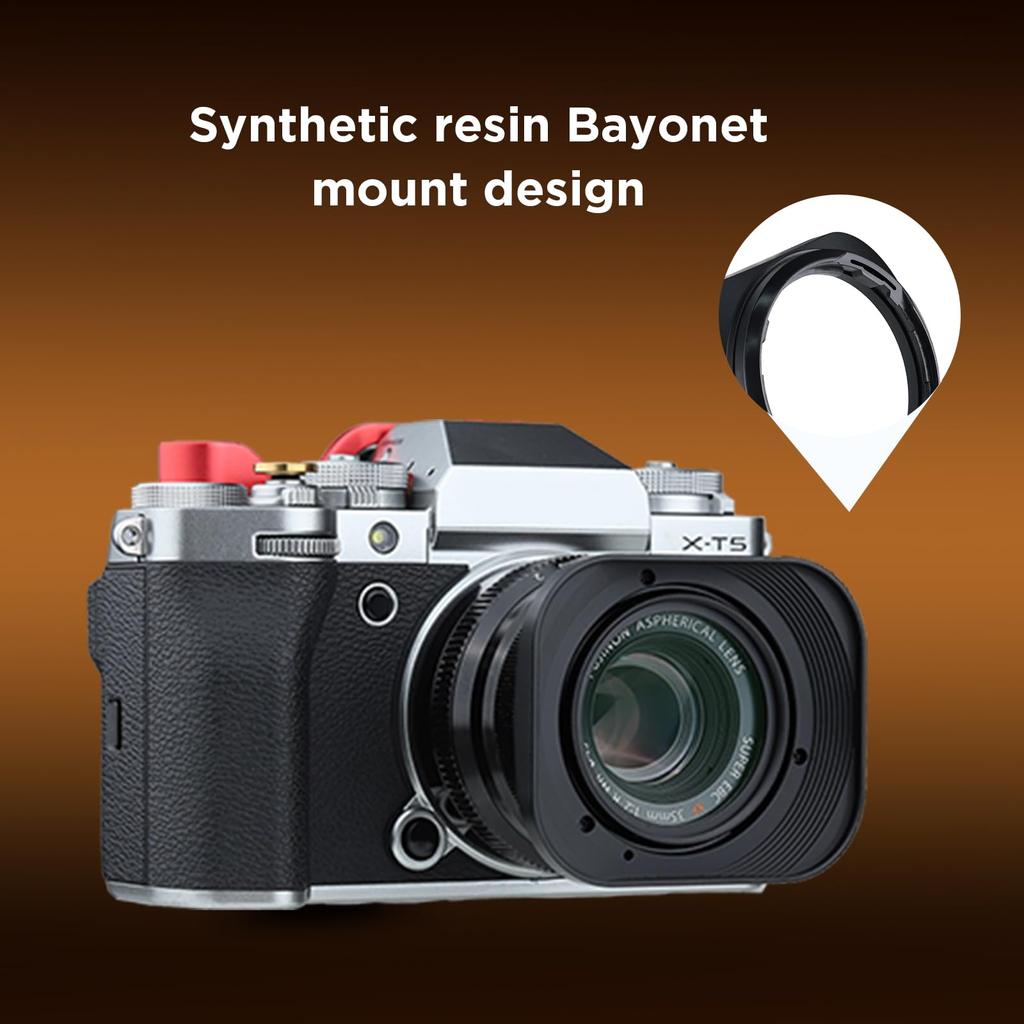 Металлический квадратный бленда Haoge LH-X35 с байонетом для объектива Fujifilm Fujinon XF 35mm F2 R WR (XF35mmF2), XF 23mm f2 R WR (XF23mmF2), и XC 35mm F2 (XC35mmF