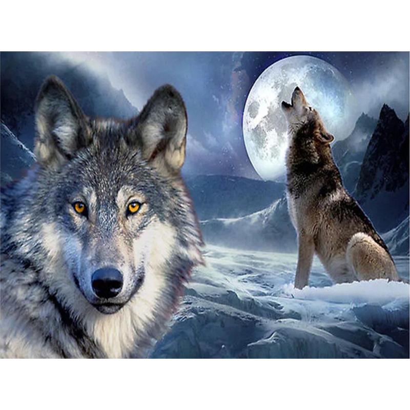 5D Diamond Painting Animal Diamond Embroidery Rhinestones Pictures Diamond Mosaic Wolf