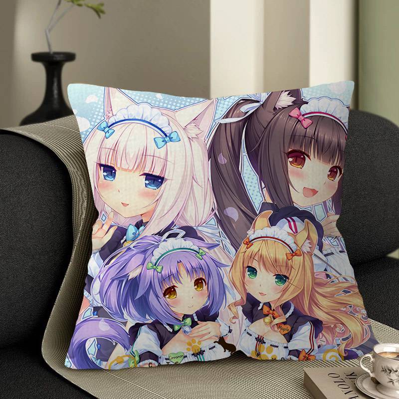 Anime Nekopara Pillow Gift Home Office Decoration Bedroom Sofa Car Cushion Cover Case 45X45