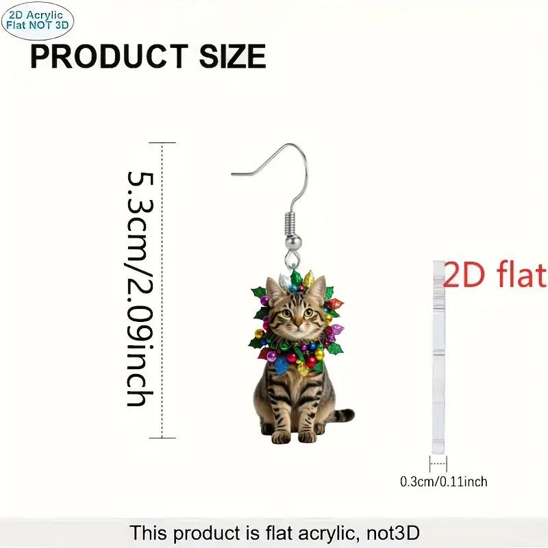 Cross-border new product cartoon kitten earrings flat acrylic cute creative Christmas gift cat earrings jewelry