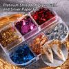 6 Grids/Box Manicure Foil Decal Creative Adorable Shiny Texture Nail Ornament Stickers Particles Foil for Personal Use