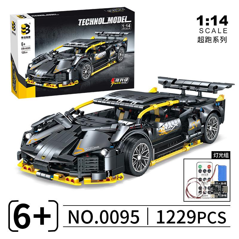 Joint Creative 0095B Racing Series 1: 14 маленьких черных коров, совместимых с LEGO, детские головоломки в сборе, строительные блоки, игрушки