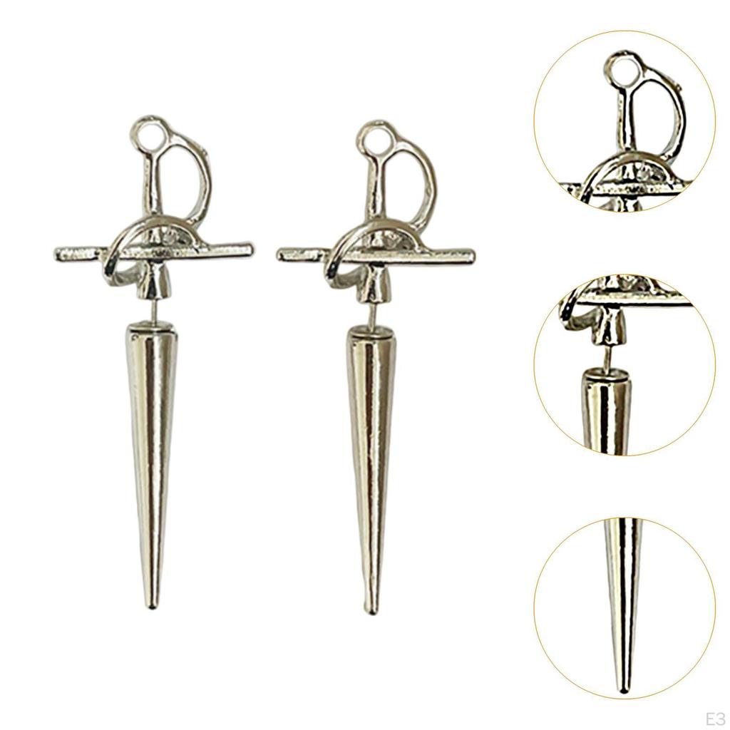 Gothic Sword Earrings Dagger Retro Style Alloy Halloween Jewelry