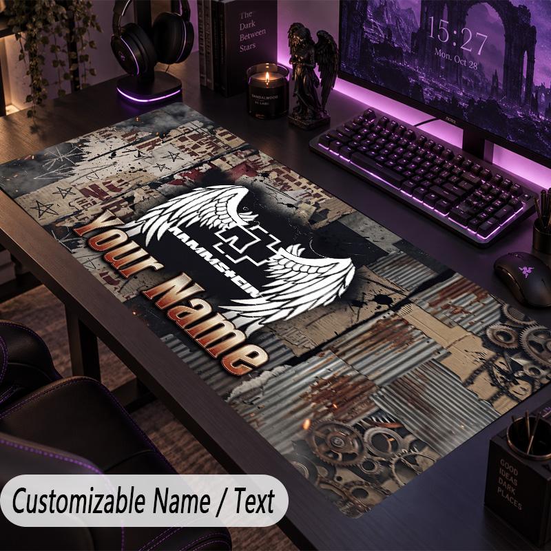 Large Mouse PadRammstein Custom Name Text Personalized Desk Mat Non Slip Gaming Pad