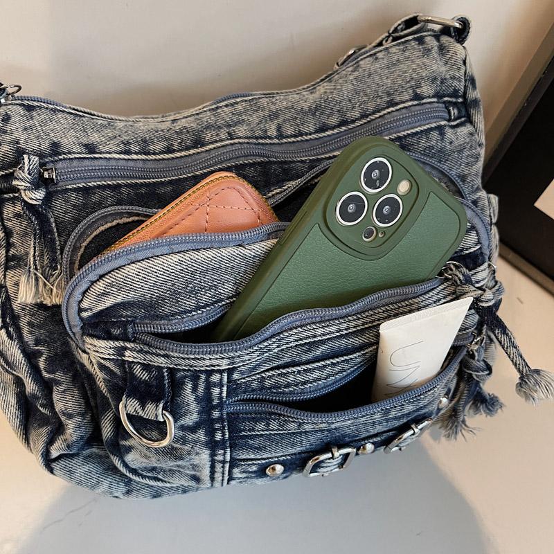 Denim Bag Women's Crossbody Bag Middle-aged Mom Bag Large Capacity Shoulder Bag Commuter Bag