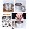 1Pcs Durable Soup Bowl Steamed Egg Bowl Stainless Steel Anti-Scalding Rice Bow with Lid Korean Cuisine Children Bow