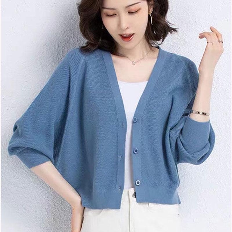 Кардиган, свитер, женский осенний свитер с v-образным вырезом и летучей мышью, пальто, кардиган, женский эластичный кардиган с длинными рукавами, свитер, вязаный топ для женщин